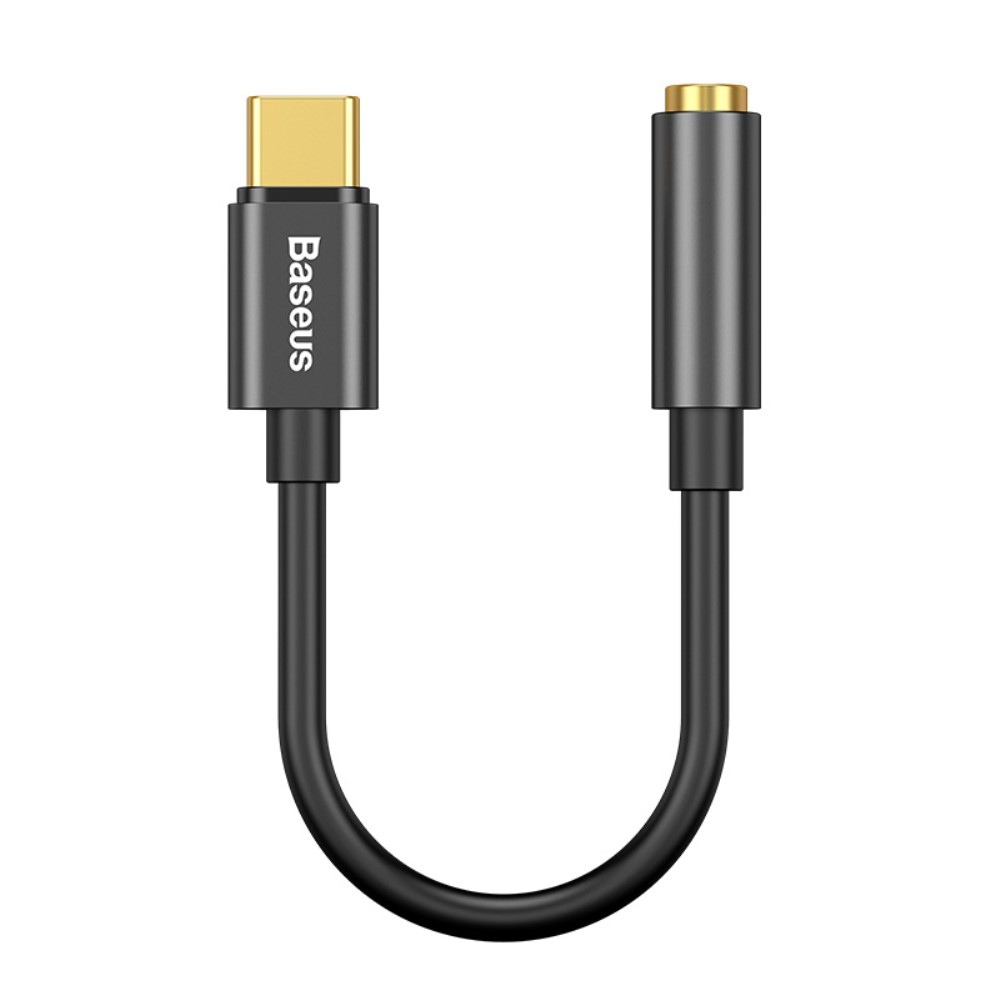BASEUS BASEUS USB-C till 3.5mm AUX Adapter, DAC Svart