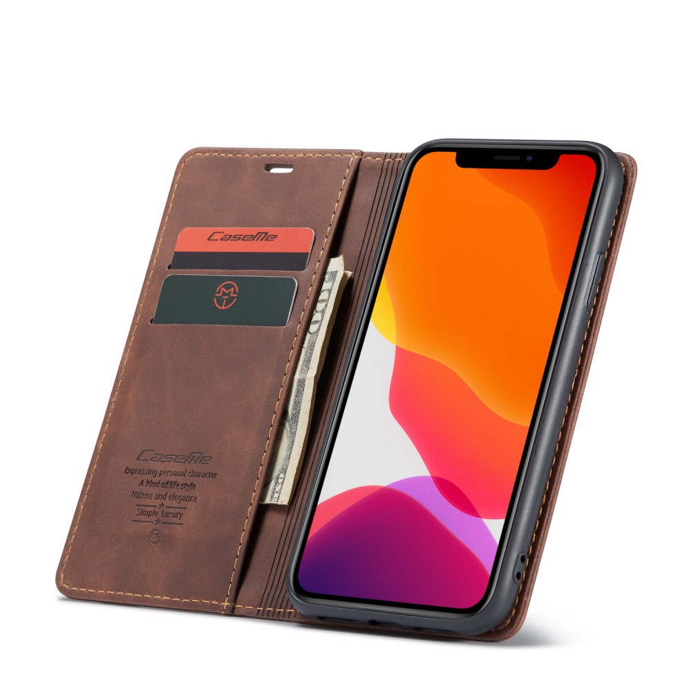 CASEME iPhone 11 - CASEME Plånboksfodral - Brun
