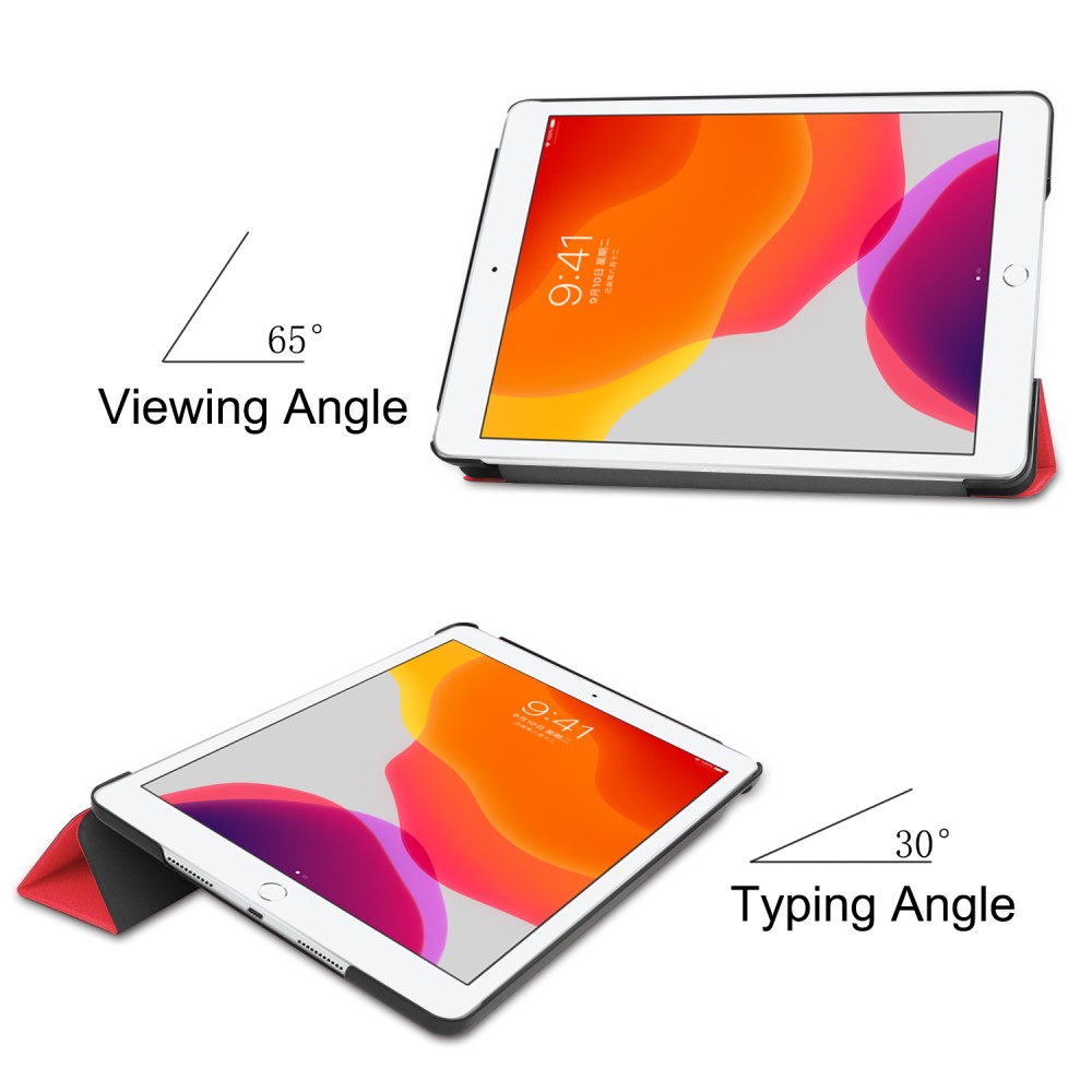  iPad 10.2 2019/2020/2021 Fodral Tri-Fold Röd