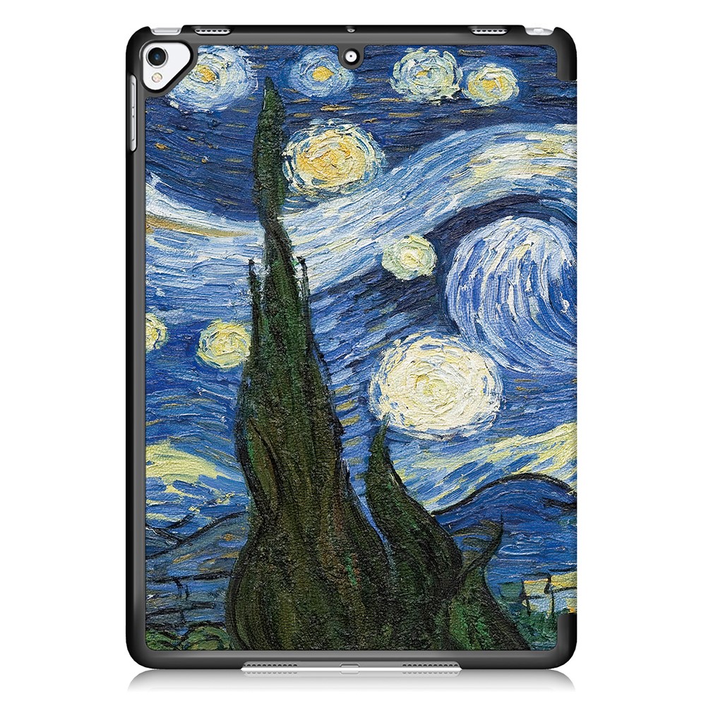  iPad 10.2 2019/2020/2021 Fodral Tri-Fold Brush Painting