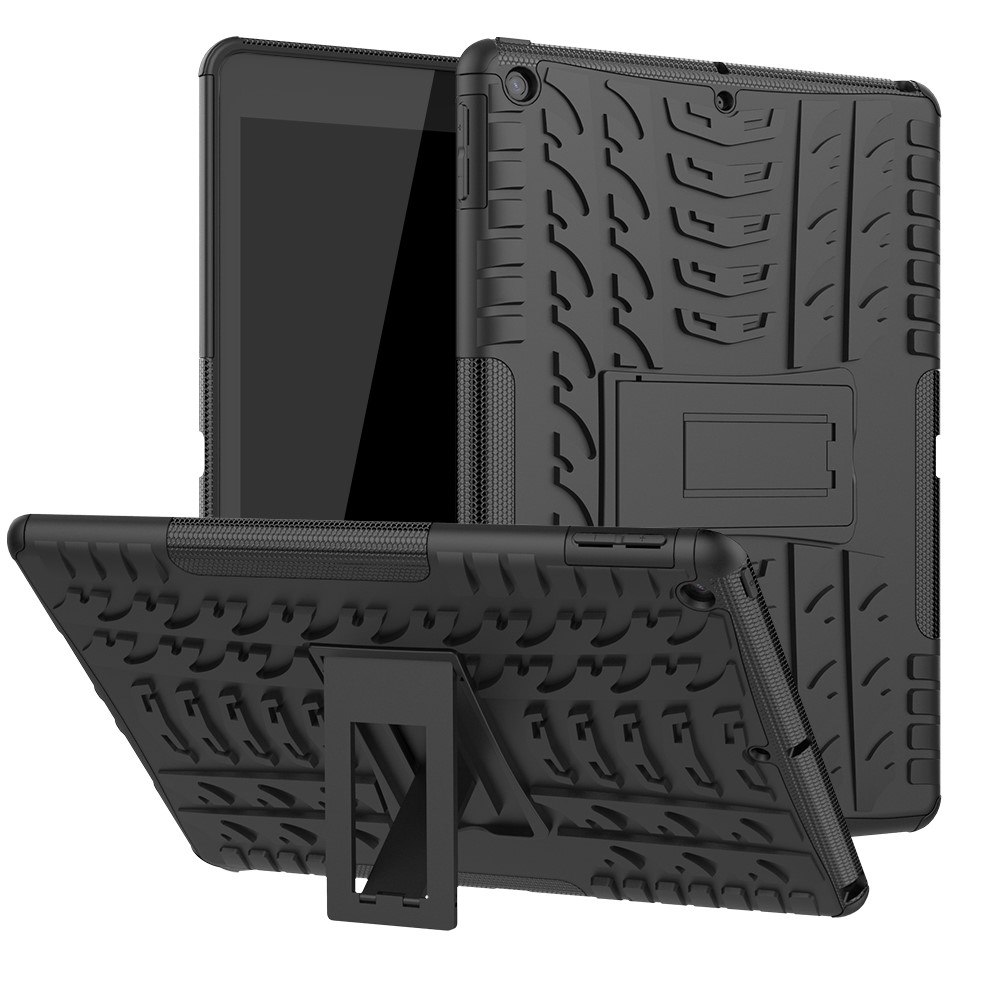  iPad 10.2 2019/2020/2021 Skal Rugged Kickstand Armor Svart