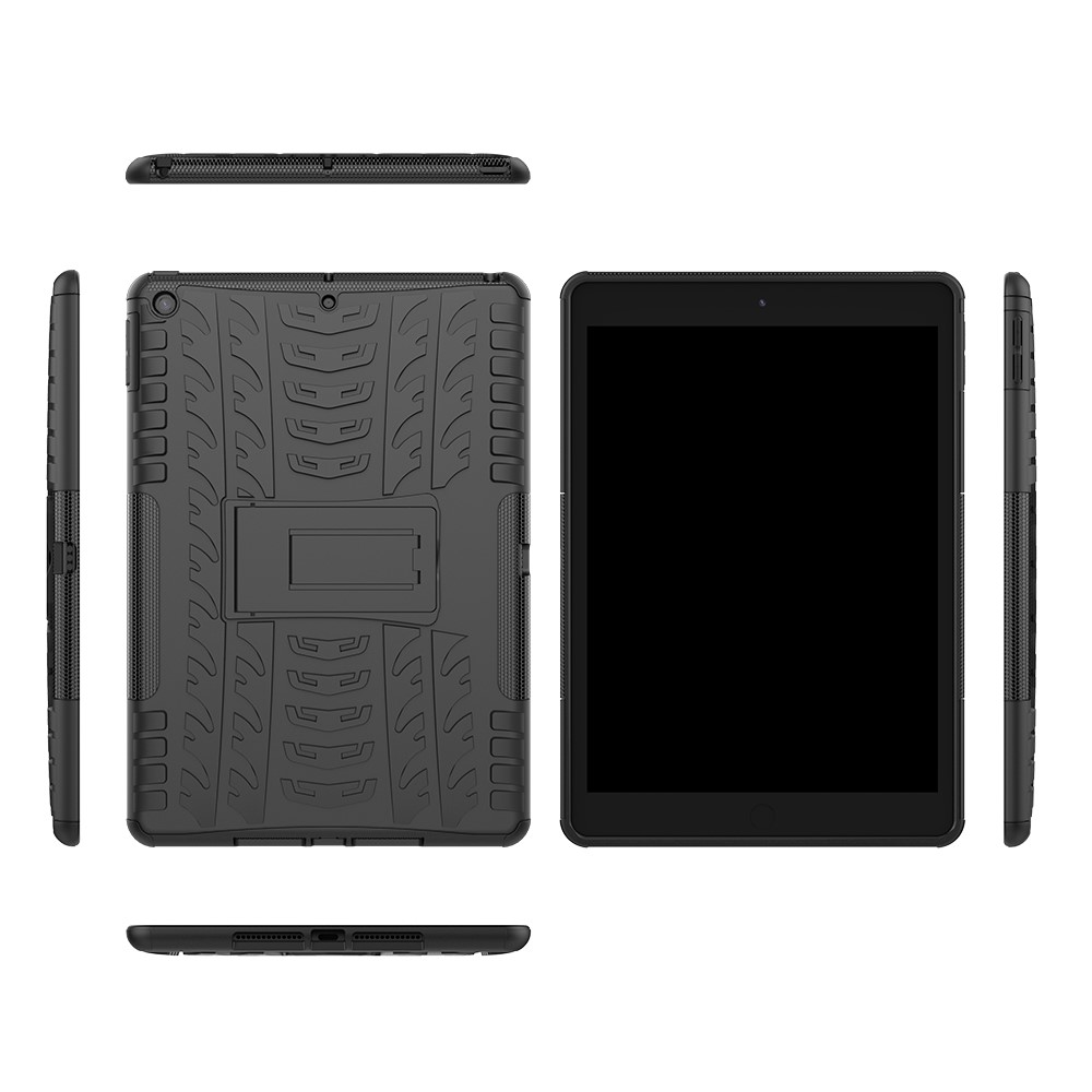  iPad 10.2 2019/2020/2021 Skal Rugged Kickstand Armor Svart