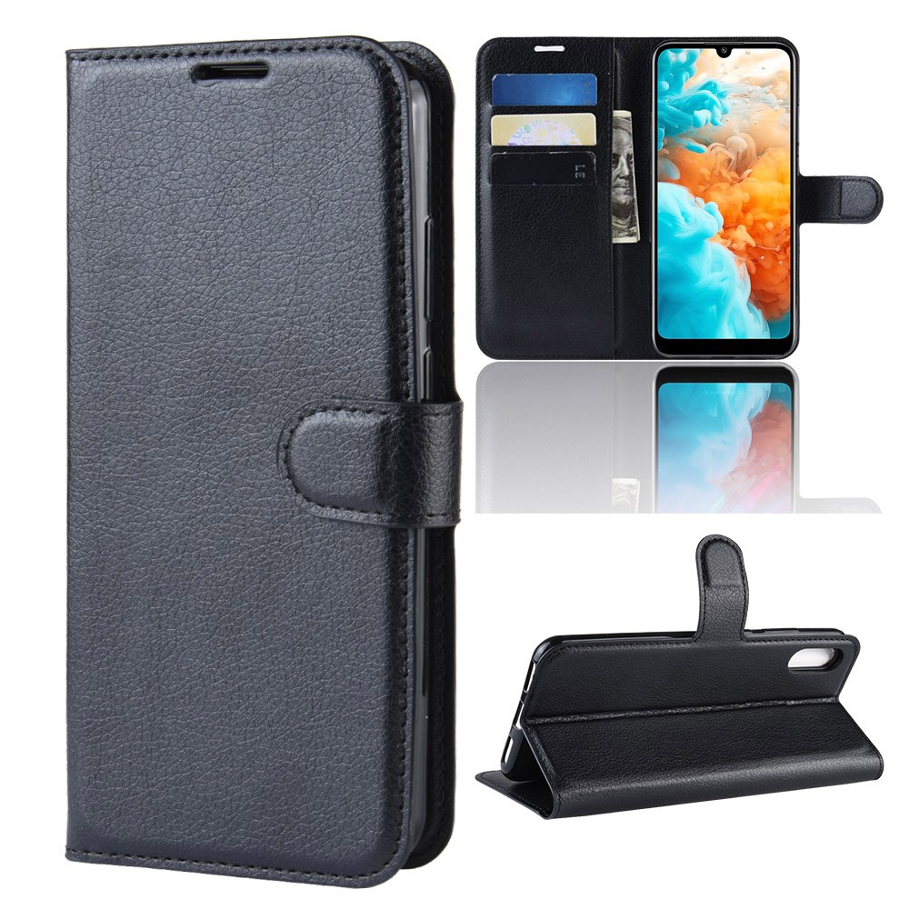  Huawei Y6 (2019) - Litchi Plånboksfodral - Svart