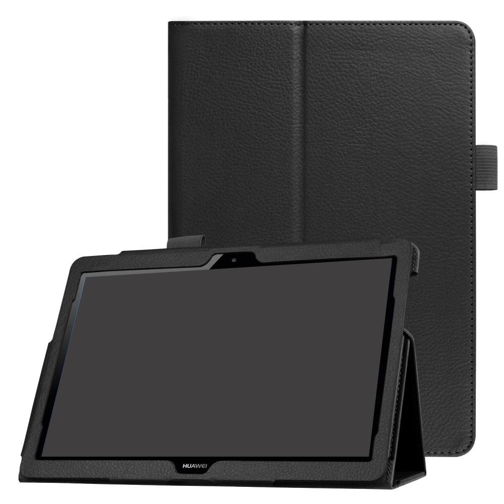  Huawei MediaPad T3 10 - Litchi läderfodral - Svart