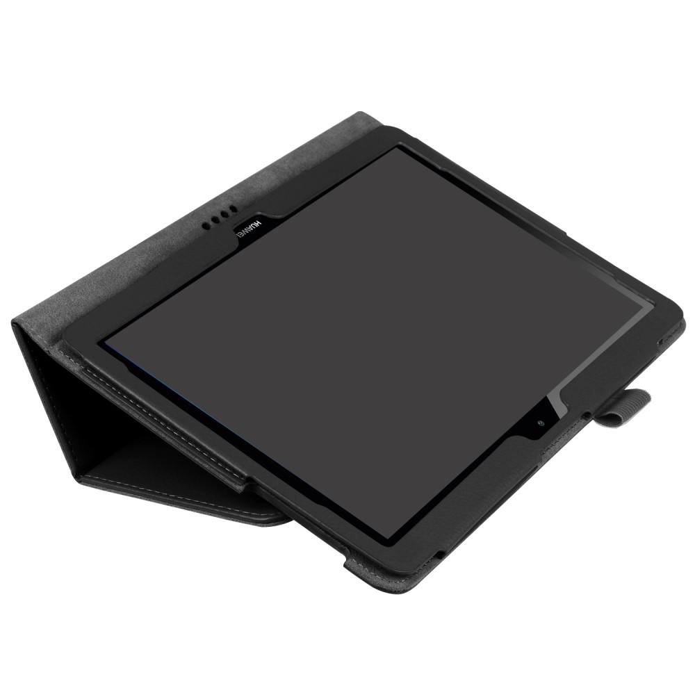  Huawei MediaPad T3 10 - Litchi läderfodral - Svart