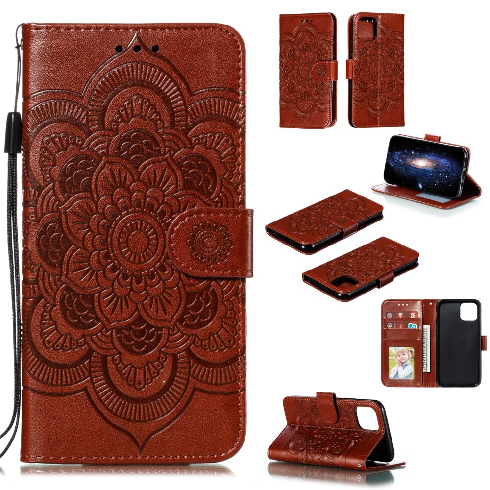  iPhone 11 Plånboksfodral Mandala - Brun