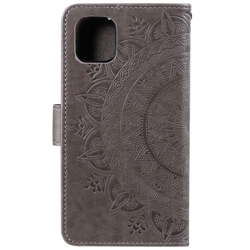  iPhone 11 - Plånboksfodral Mandala - Grå