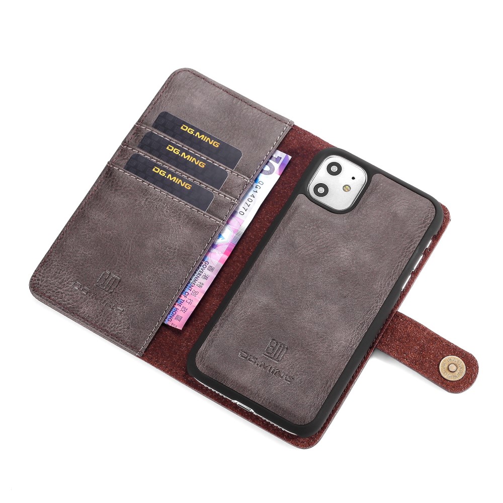 DG.MING iPhone 11 - DG.MING - Plånboksfodral/Magnet Skal - Grå