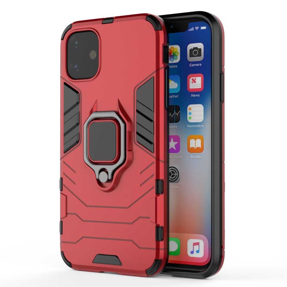  iPhone 11 - Armour Ring Skal - Funkar med magnethållare - Röd