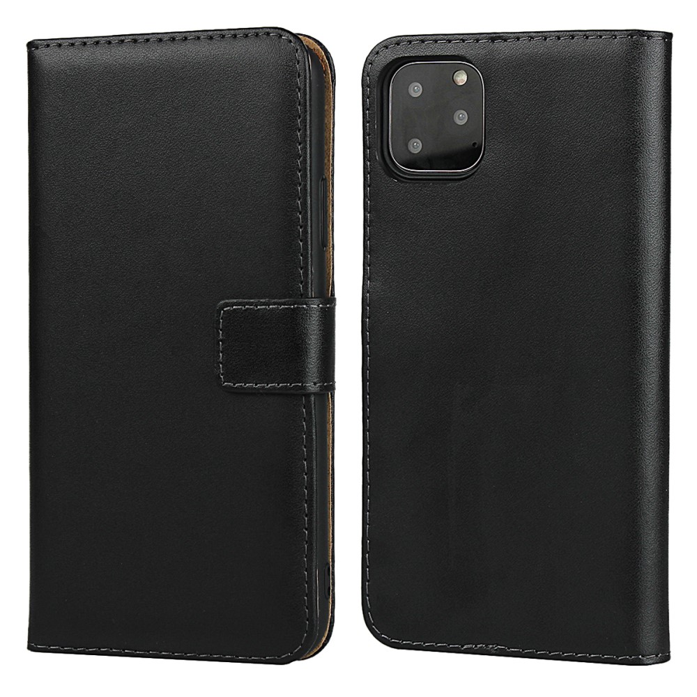  iPhone 11 - Plånboksfodral i äkta Läder - Svart