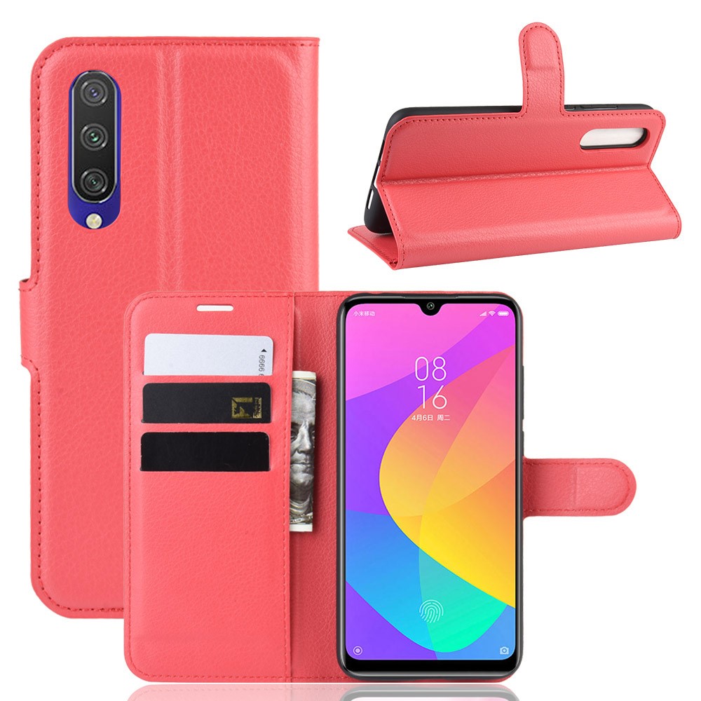  Xiaomi Mi A3 - Litchi Plånboksfodral - Röd