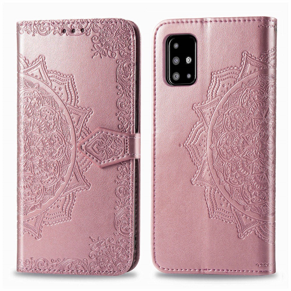 Samsung Galaxy A51 - Mandala Plånboksfodral - Roséguld