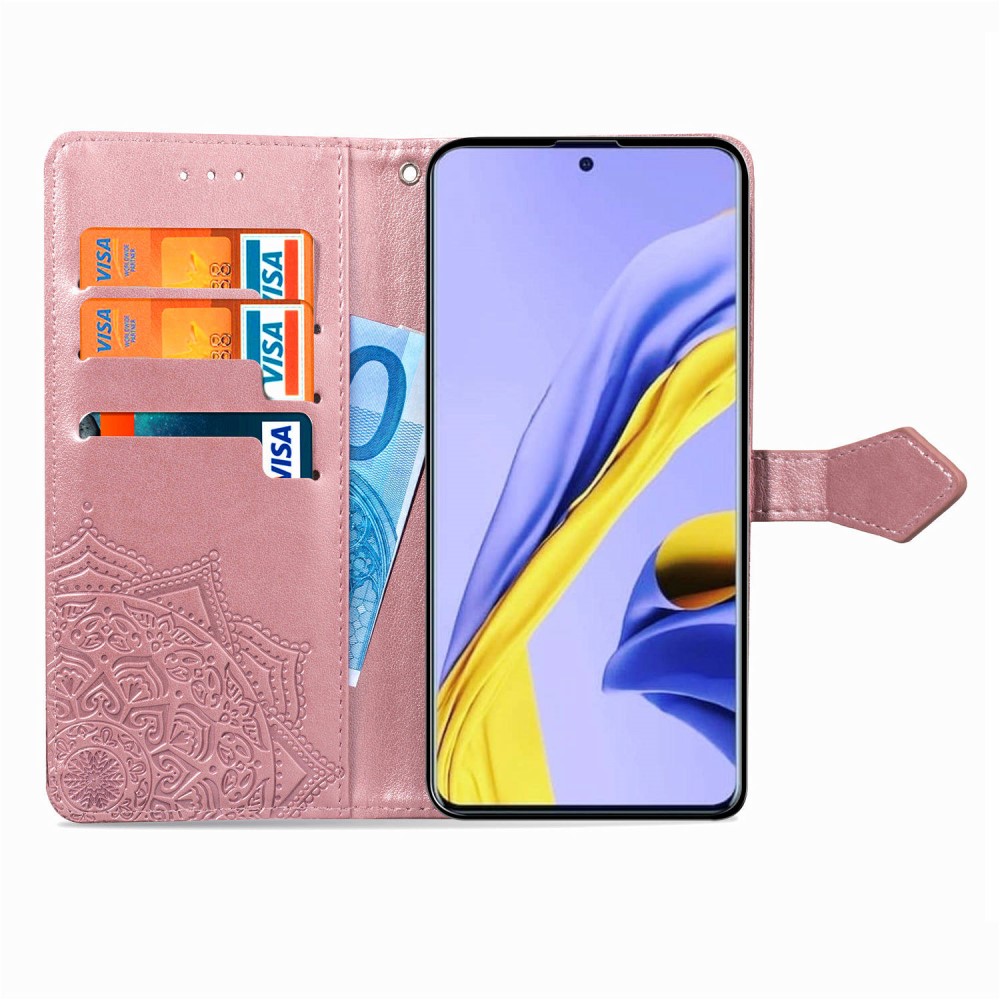  Samsung Galaxy A51 - Mandala Plånboksfodral - Roséguld