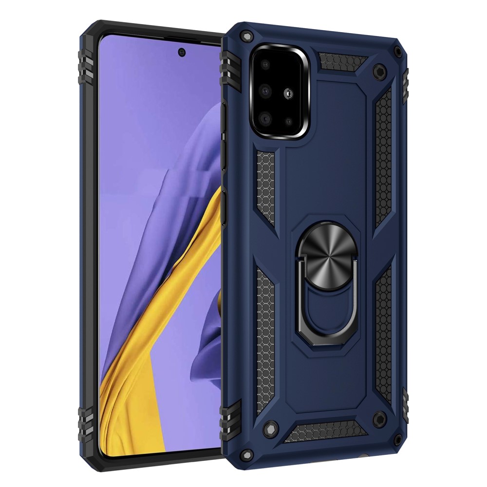  Samsung Galaxy A51 - Hybrid Ring Skal - Mörk Blå