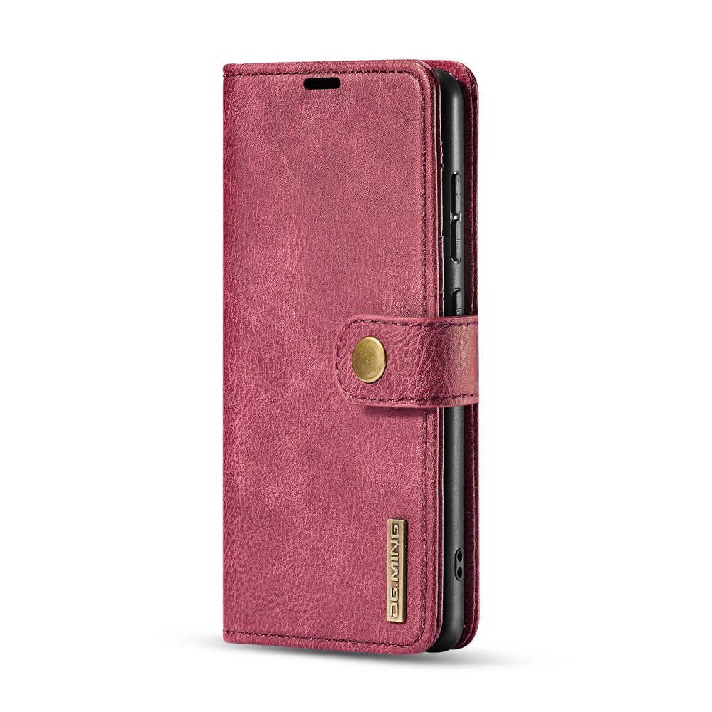 DG.MING Samsung Galaxy A71 - DG.MING Plånboksfodral/Magnet Skal - Vinröd