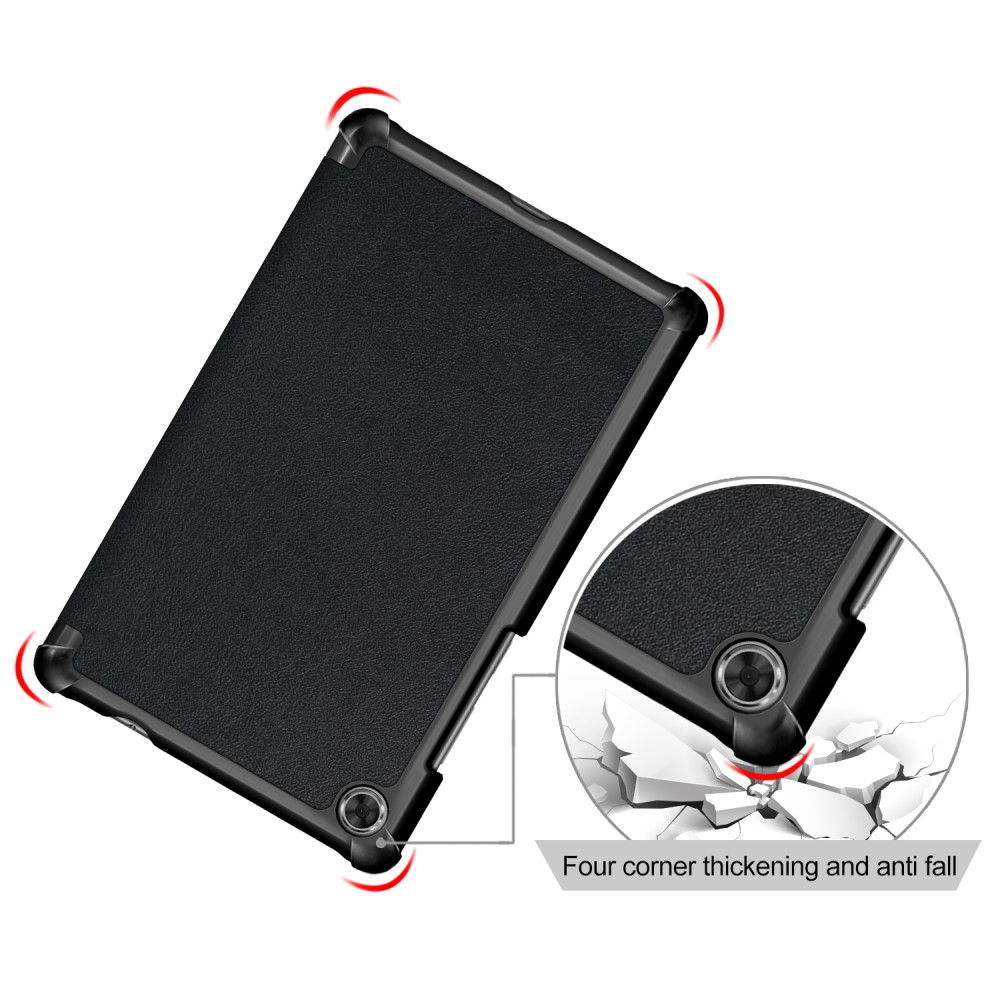  Lenovo Tab M8 2nd Gen (HD) Litchi Tri-Fold Fodral Svart
