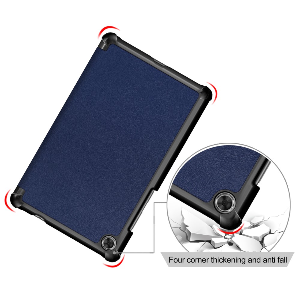  Lenovo Tab M8 2nd Gen (HD) Litchi Tri-Fold Fodral Mörk Blå