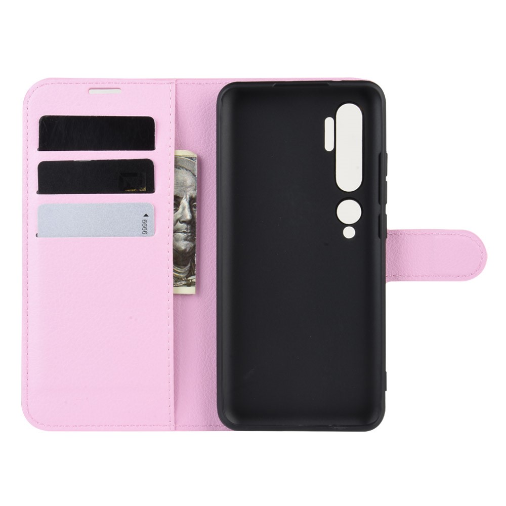  Xiaomi Mi Note 10/10 Pro - Litchi Plånboksfodral - Ljus Rosa