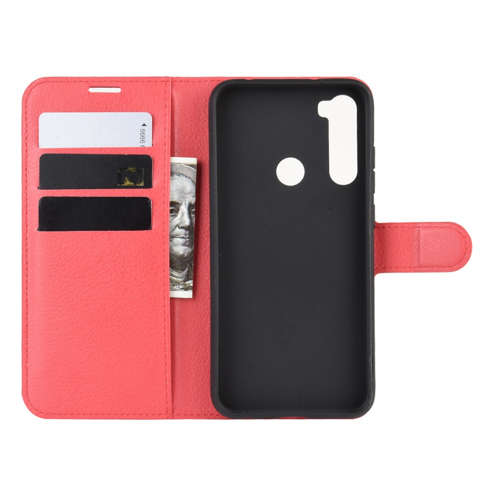  Xiaomi Redmi Note 8T - Litchi Plånboksfodral - Röd