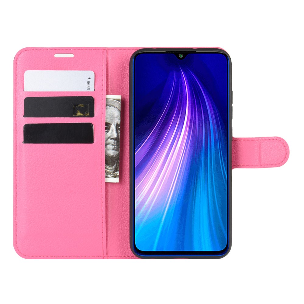  Xiaomi Redmi Note 8T - Litchi Plånboksfodral - Rosa