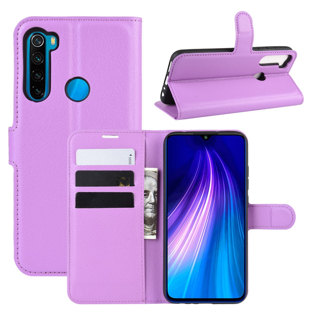  Xiaomi Redmi Note 8T - Litchi Plånboksfodral - Lila