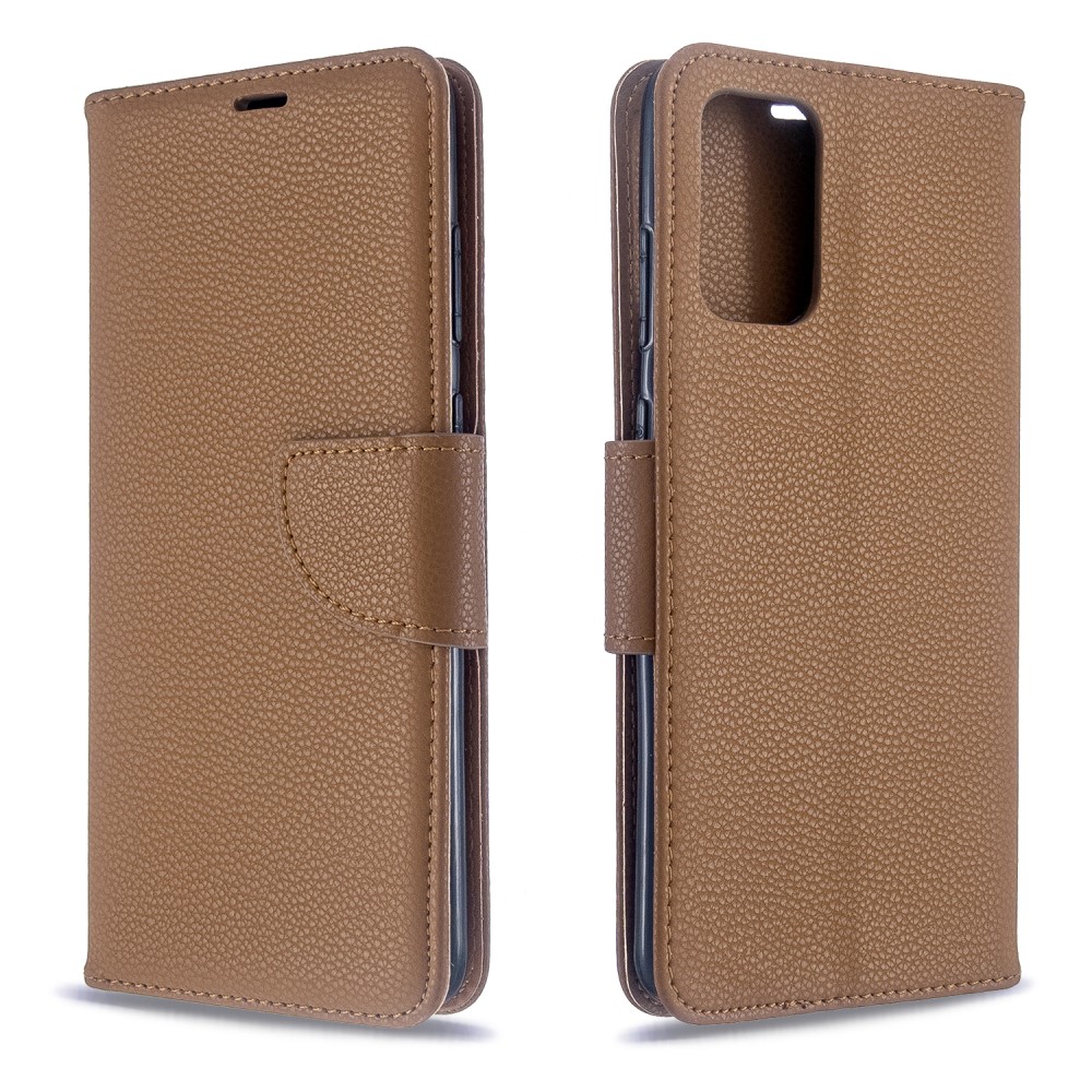  Samsung Galaxy S20 Plus - Litchi Plånboksfodral - Brun