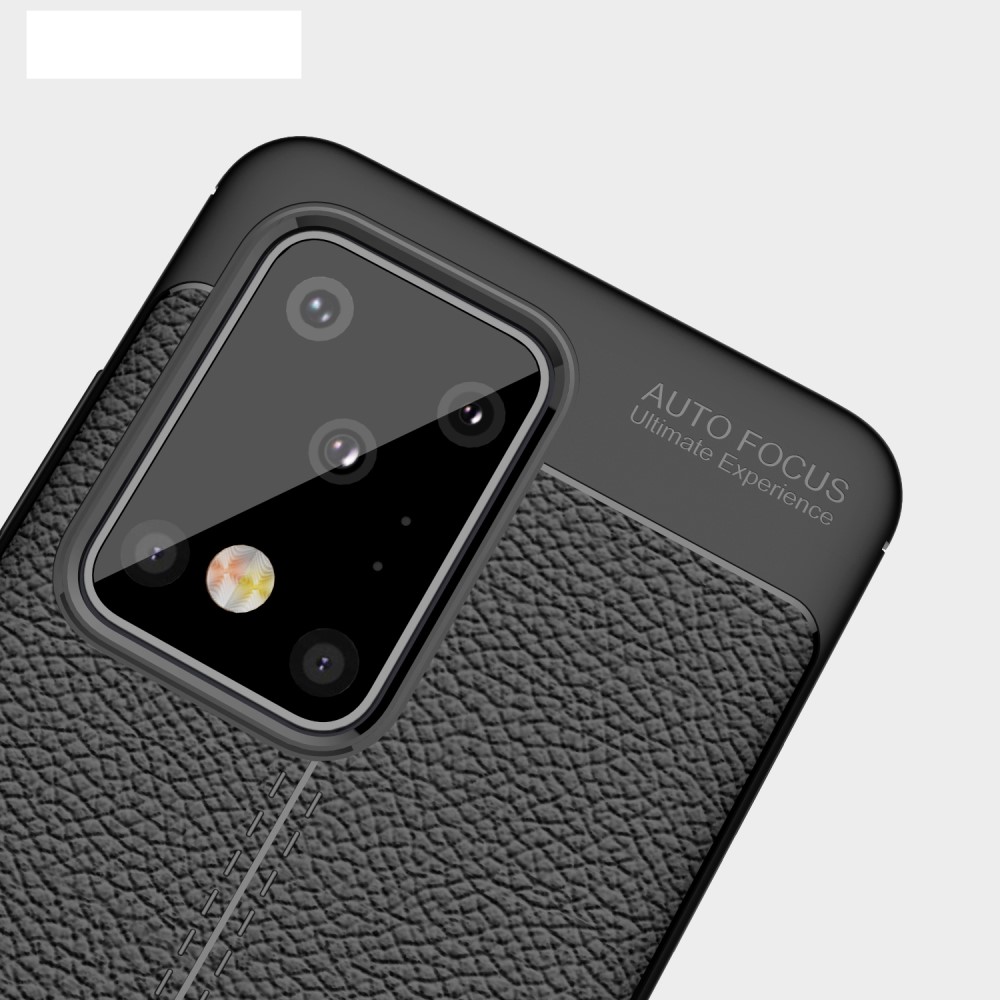  Samsung Galaxy S20 Ultra - Litchi Skal - Svart