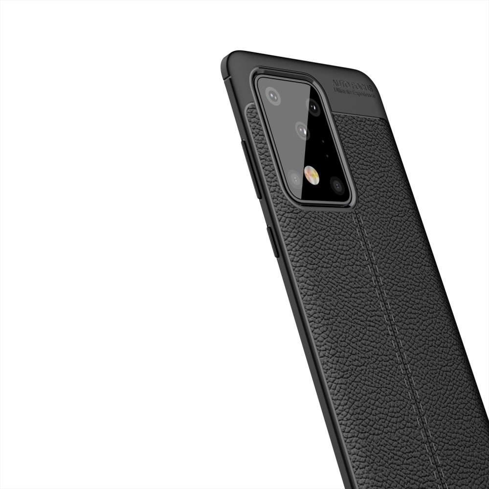  Samsung Galaxy S20 Ultra - Litchi Skal - Svart