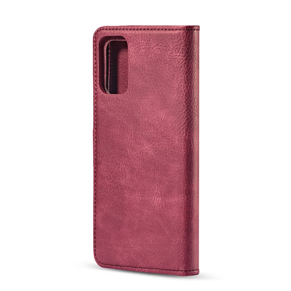 DG.MING Samsung Galaxy S20 Plus - DG.MING Magnet/Plånboksfodral - Vinröd