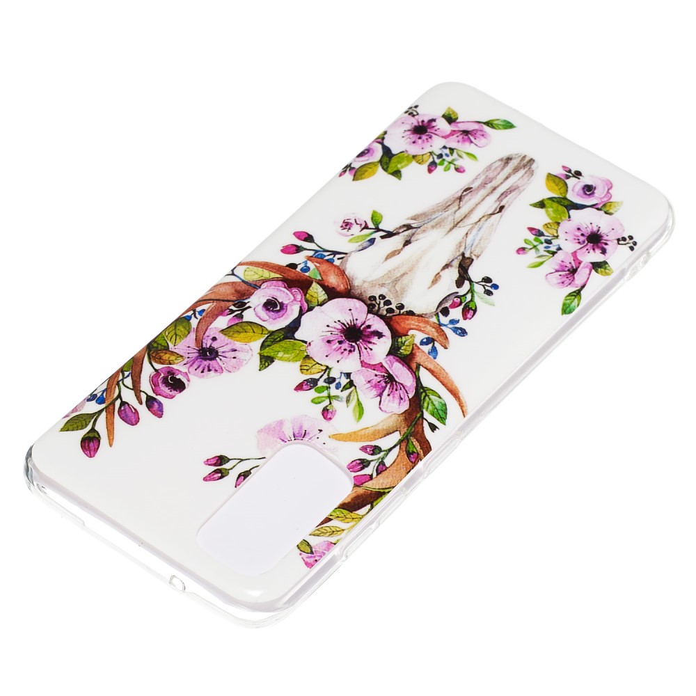  Samsung Galaxy S20 - Glow-in-dark Skal - Blommig Älg