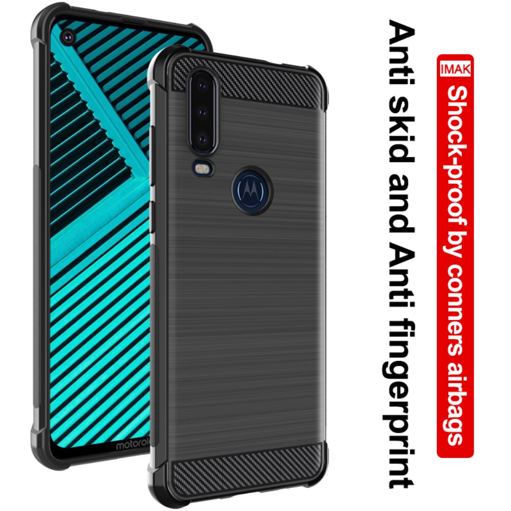 IMAK Motorola One Action - IMAK Vega Airbag TPU Skal - Svart