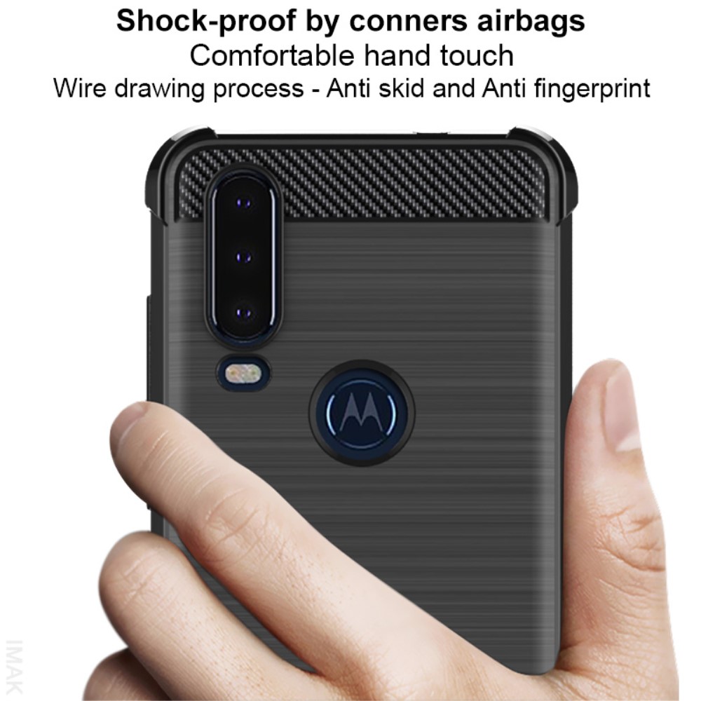 IMAK Motorola One Action - IMAK Vega Airbag TPU Skal - Svart
