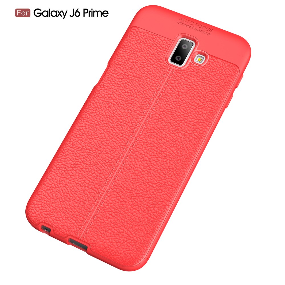  Samsung Galaxy J6 Plus - Litchi läderskal - Röd