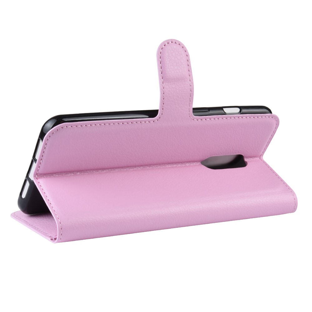  OnePlus 7 - Litchi Plånboksfodral - Ljus Rosa