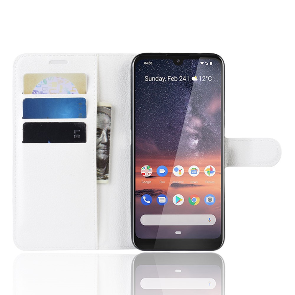  Nokia 3.2 - Litchi Plånboksfodral - Vit