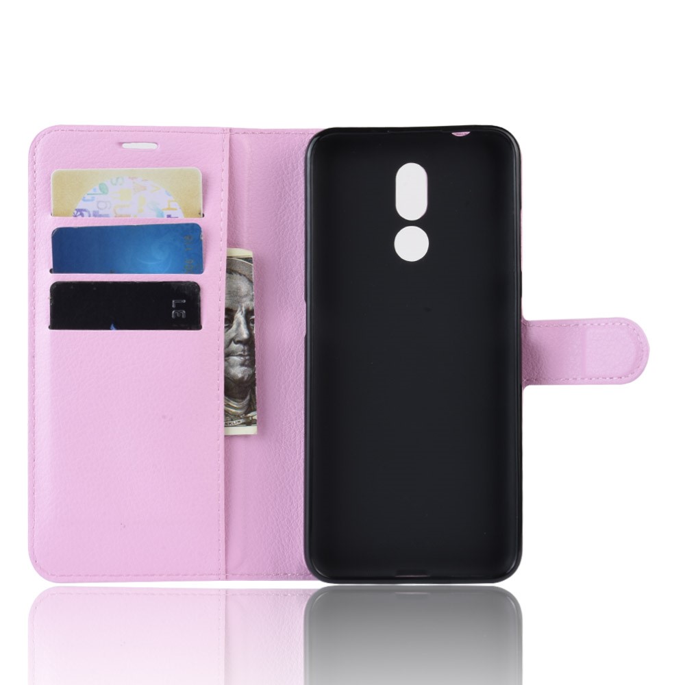  Nokia 3.2 - Litchi Plånboksfodral - Ljus Rosa