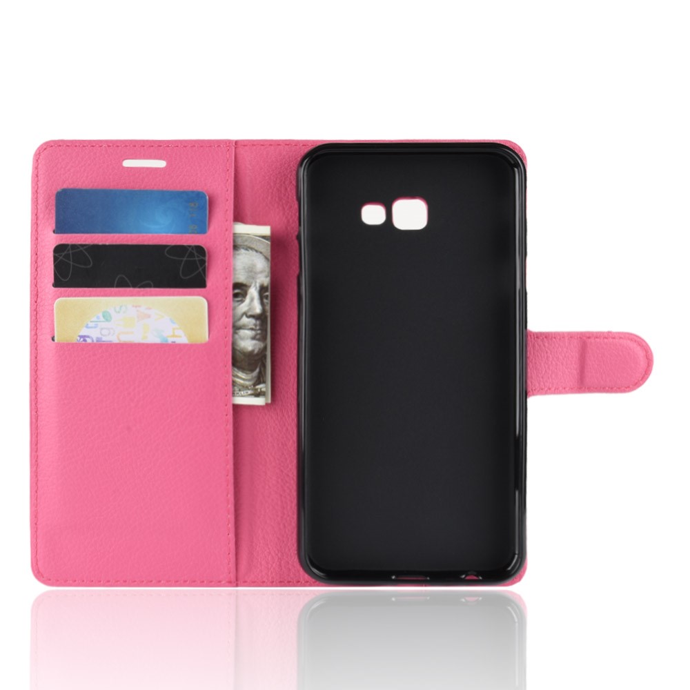  Samsung Galaxy J4 Plus - Litchi Plånboksfodral - Rosa