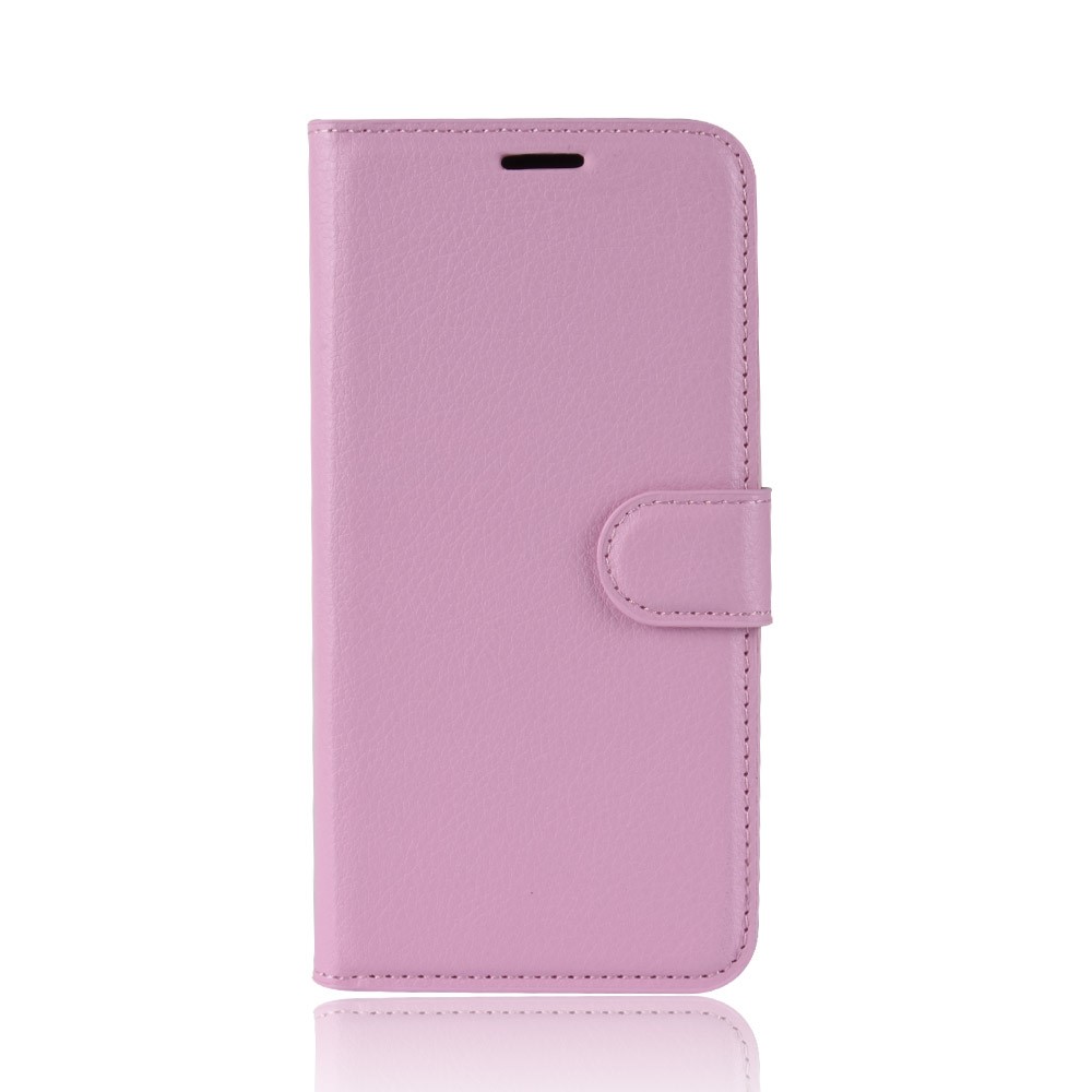  Samsung Galaxy J4 Plus - Litchi Plånboksfodral - Ljus Rosa