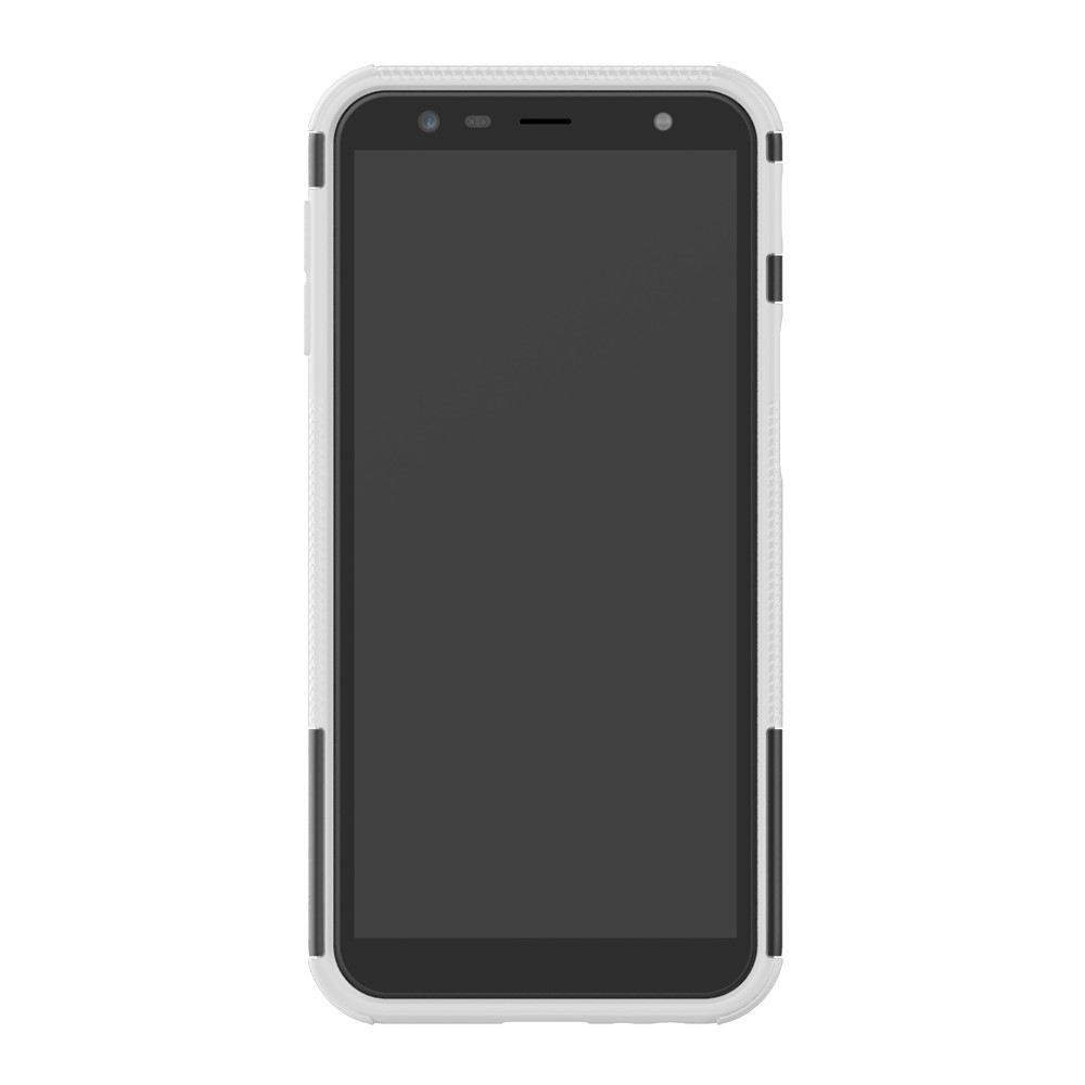  Samsung Galaxy J6 Plus - Stöttåliga skalet med stöd - Vit