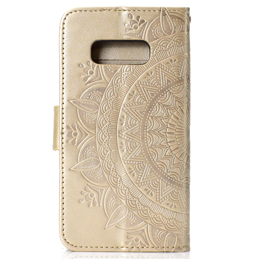  Samsung Galaxy S10e - Mandala Plånboksfodral - Guld