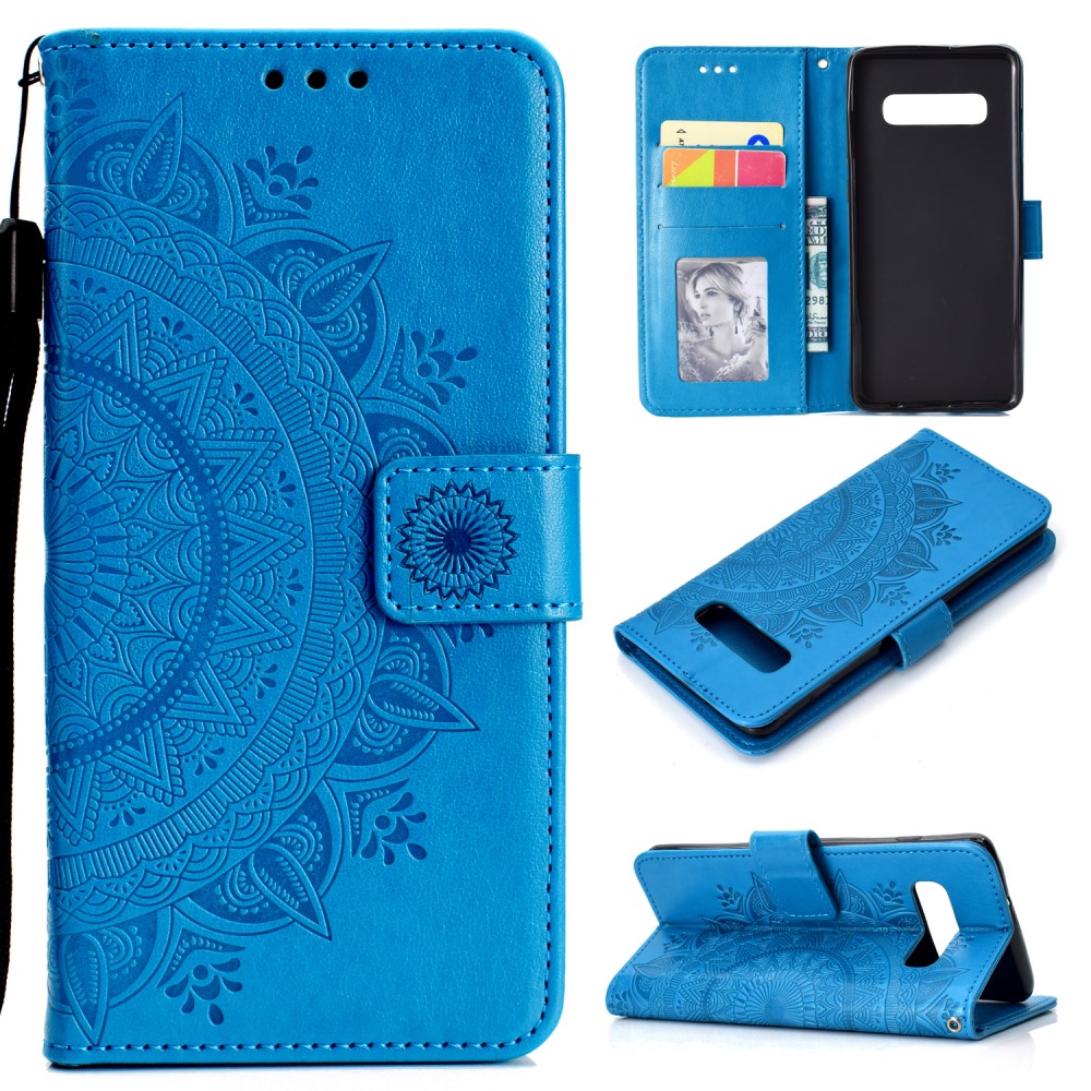  Samsung Galaxy S10 - Mandala Plånboksfodral - Blå