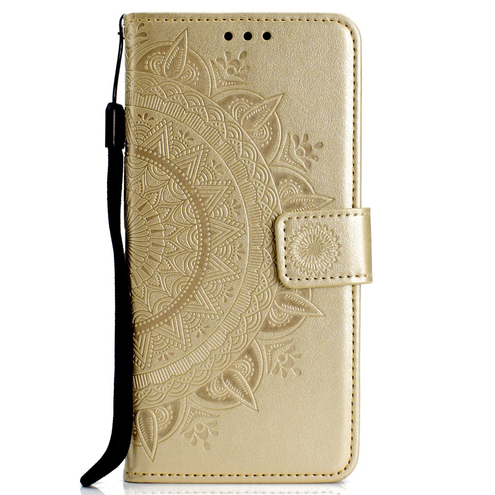  Samsung Galaxy S10 - Mandala Plånboksfodral - Guld