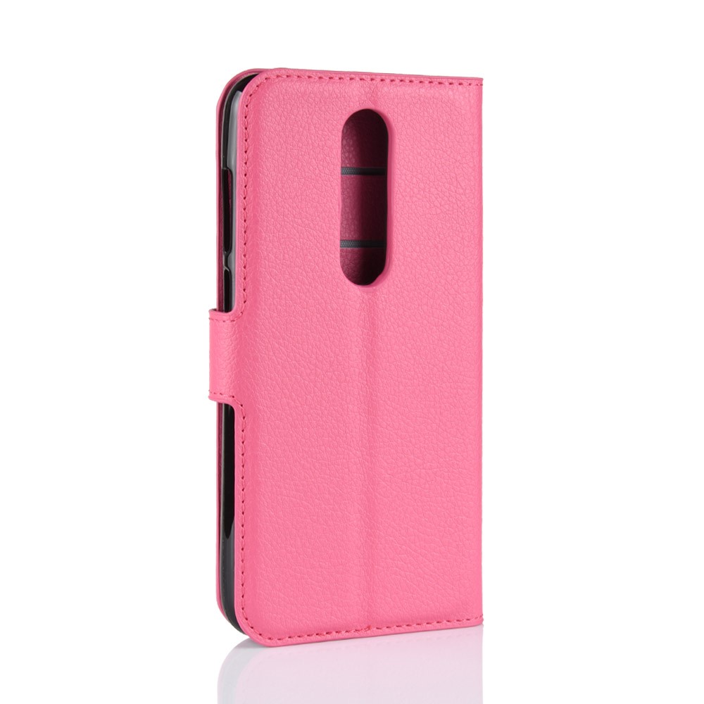 Nokia 5.1 Plus - Litchi Plånboksfodral - Rosa