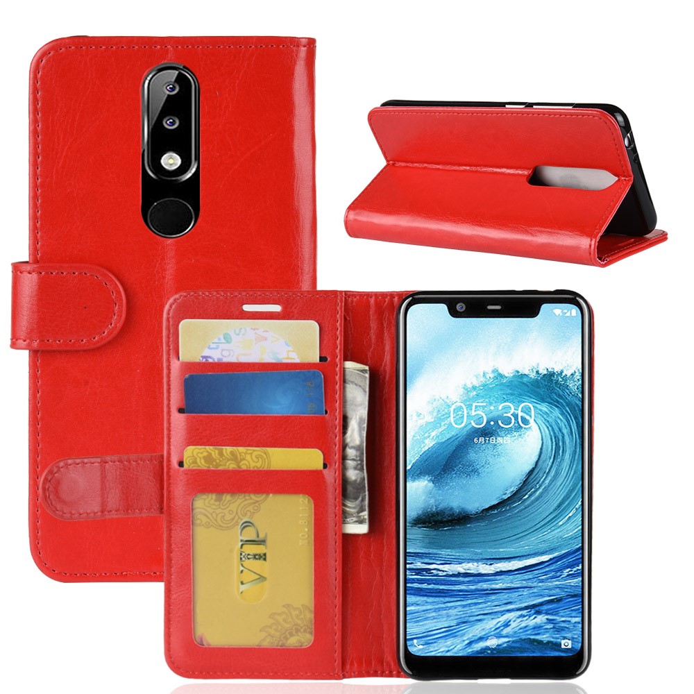  Nokia 5.1 Plus - Plånboksfodral - Röd