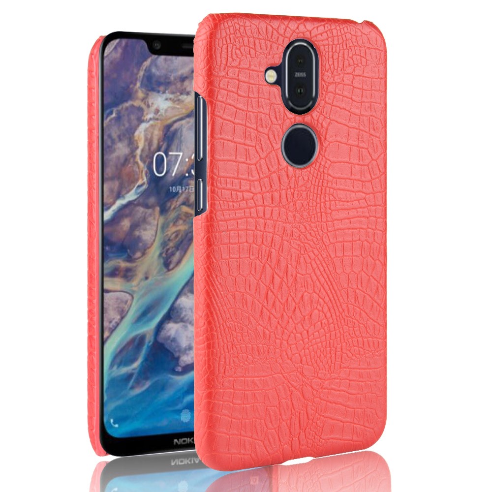  Nokia 8.1 - Krokodil Mönster Skal - Röd