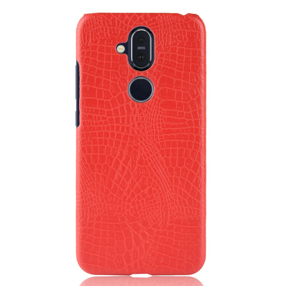  Nokia 8.1 - Krokodil Mönster Skal - Röd