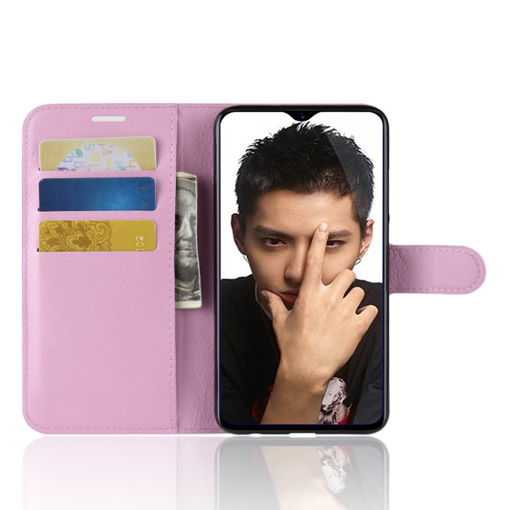  Huawei Honor 8X - Litchi Plånboksfodral - Ljus Rosa