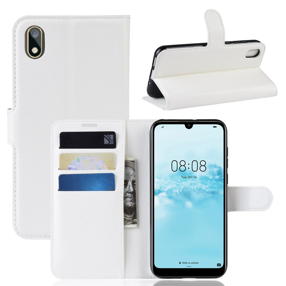  Huawei Y5 (2019) - Litchi Plånboksfodral - Vit