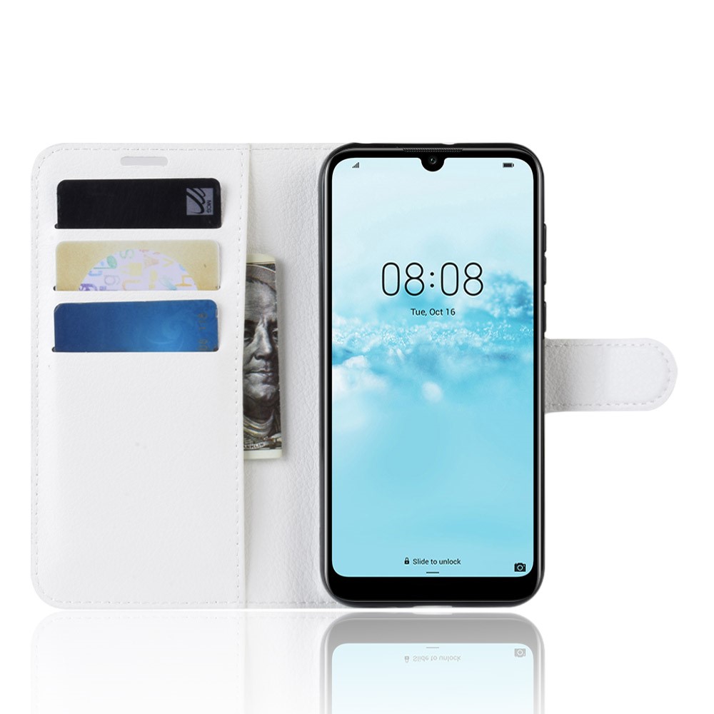  Huawei Y5 (2019) - Litchi Plånboksfodral - Vit