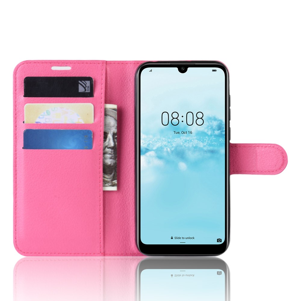  Huawei Y5 (2019) - Litchi Plånboksfodral - Rosa